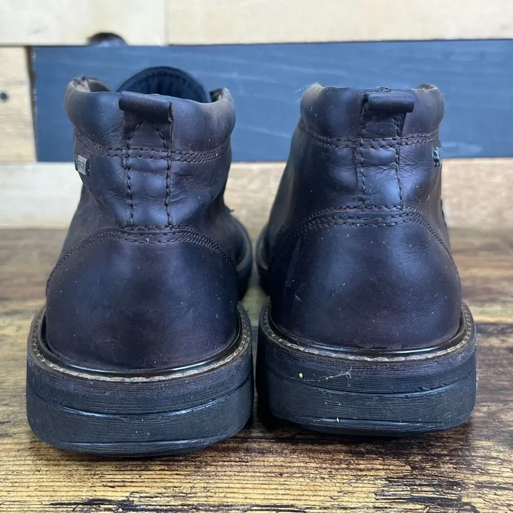 Ecco Leather Chukka Boots Gore Tex Mens 13 Brown Shoes 47 Shockpoint